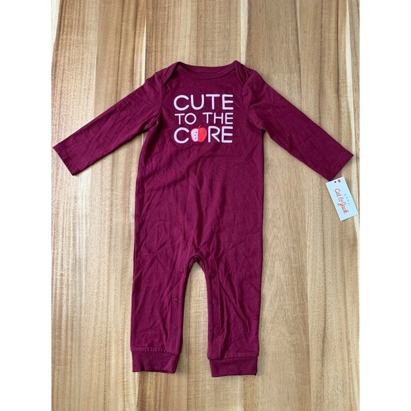 Cat & Jack Other - Cat & Jack Babies Sleepwear 1 Piece Pajamas "Cute To The Core" Long Sleeve 12M